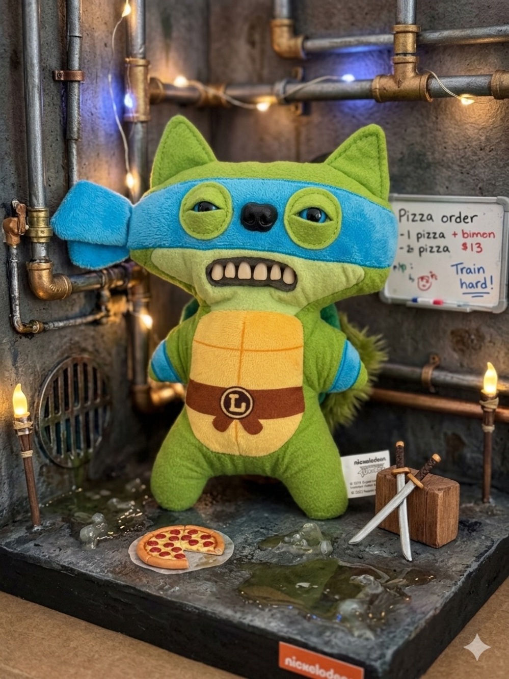 Fuggler Green & Blue Plush Turtle-Like Nickelodeon Toy - Kids Plush Figure